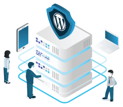 WordPress website hosting server illustration